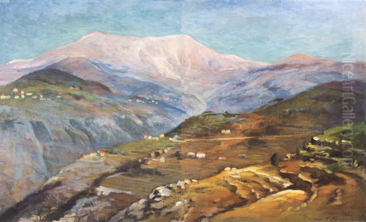 La Region de Zaarour. Oil Painting by Moustafa Farroukh
