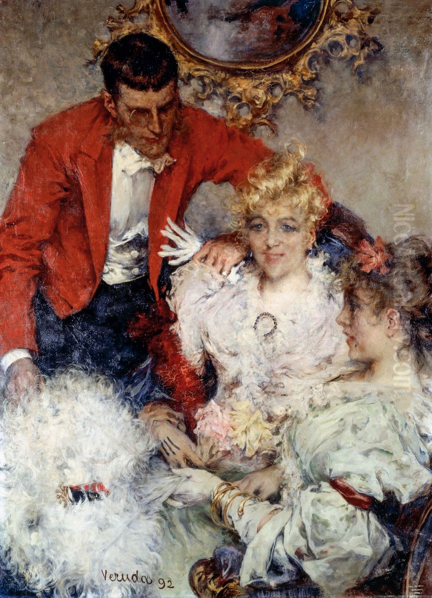 Terzetto Oil Painting by Umberto Veruda