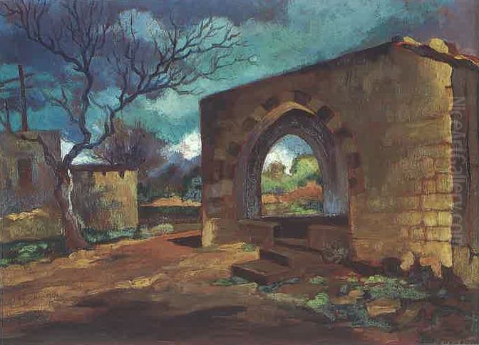 Al-Mrejeh. Oil Painting by Moustafa Farroukh