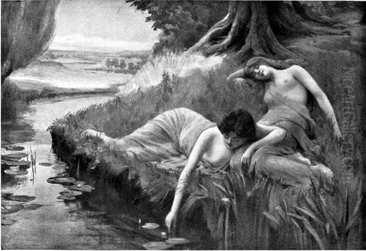Huldra's Nymphs Oil Painting by Bernard Evans Ward