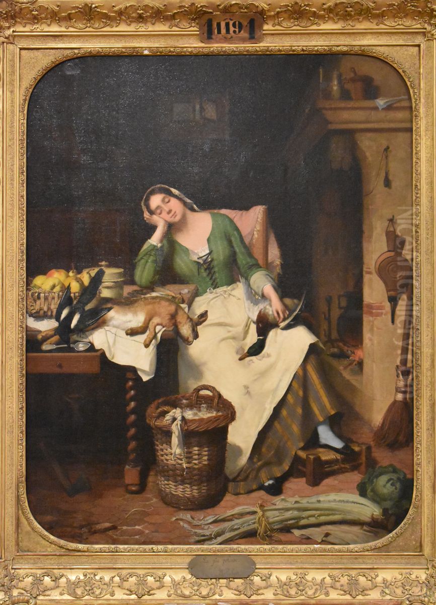 La pie voleuse Oil Painting by Jean Jalabert