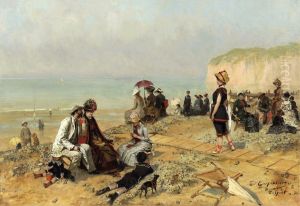 Le Treport. L'heure du bain.