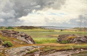 Landscape with large stones at an inlet.