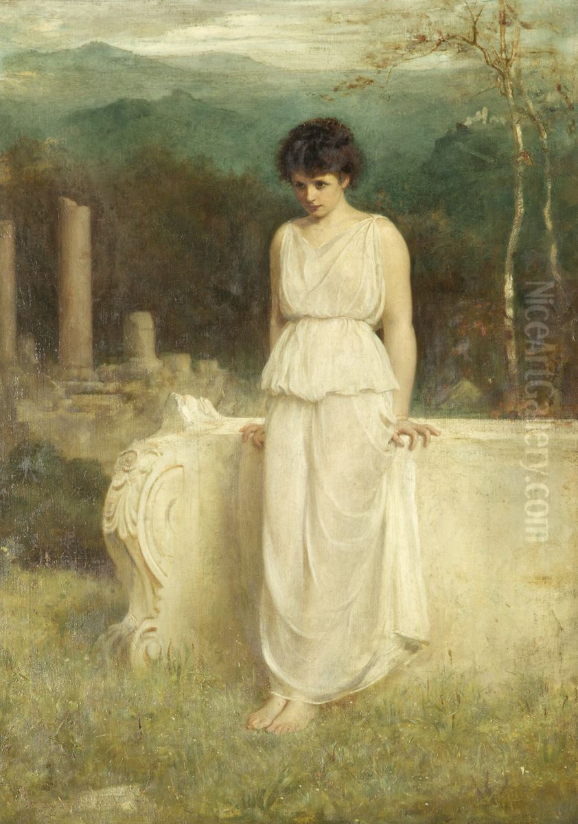 Her eyes are with her heart Oil Painting by Philip Hermogenes Calderon