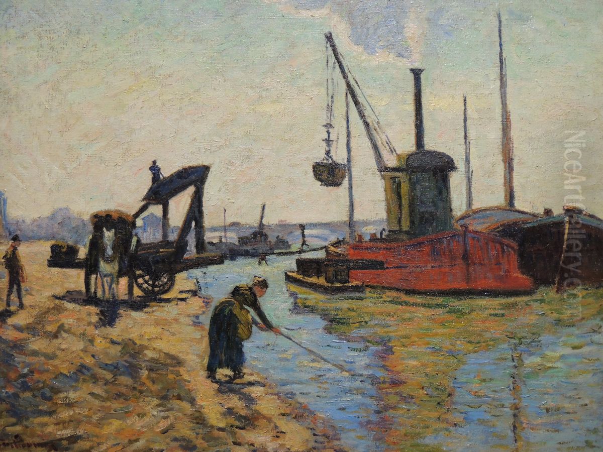 Work on the Pont National Oil Painting by Armand Guillaumin