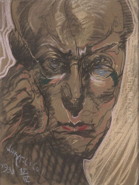 Portrait of Teodor Bialynicki-Birula Oil Painting by Stanislaw Ignacy Witkiewicz