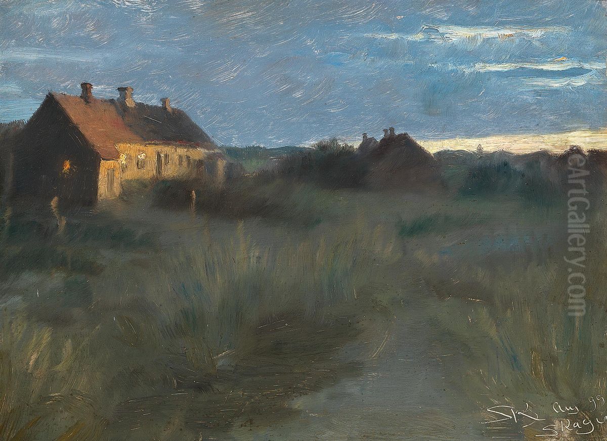 A summer evening at Skagen. Oil Painting by Peder Severin Kroyer