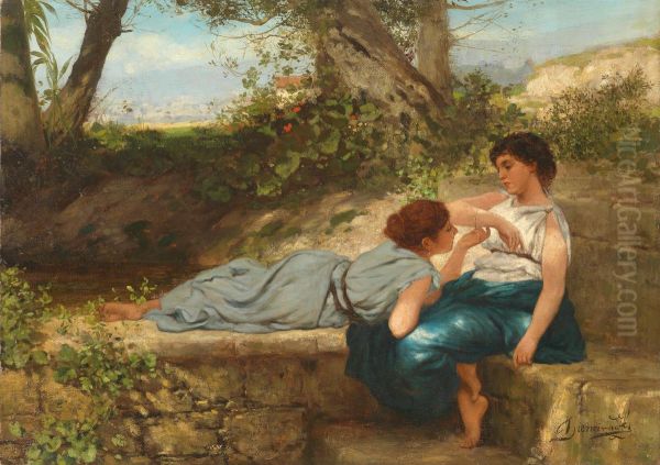Conversation Oil Painting by Henryk Siemiradzki
