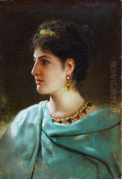 Painting of Antonia Caenis Oil Painting by Henryk Siemiradzki