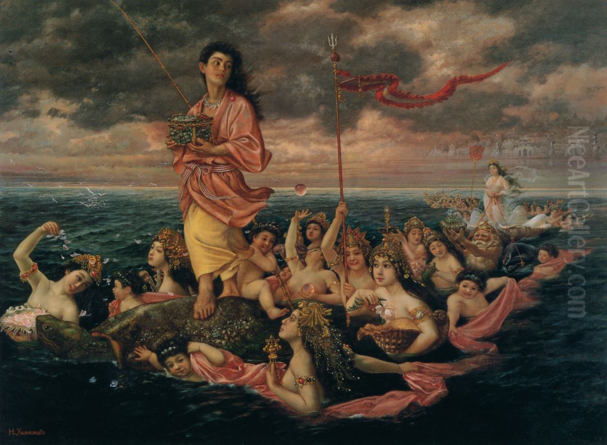 Urashima-zu Oil Painting by Hosui Yamamoto