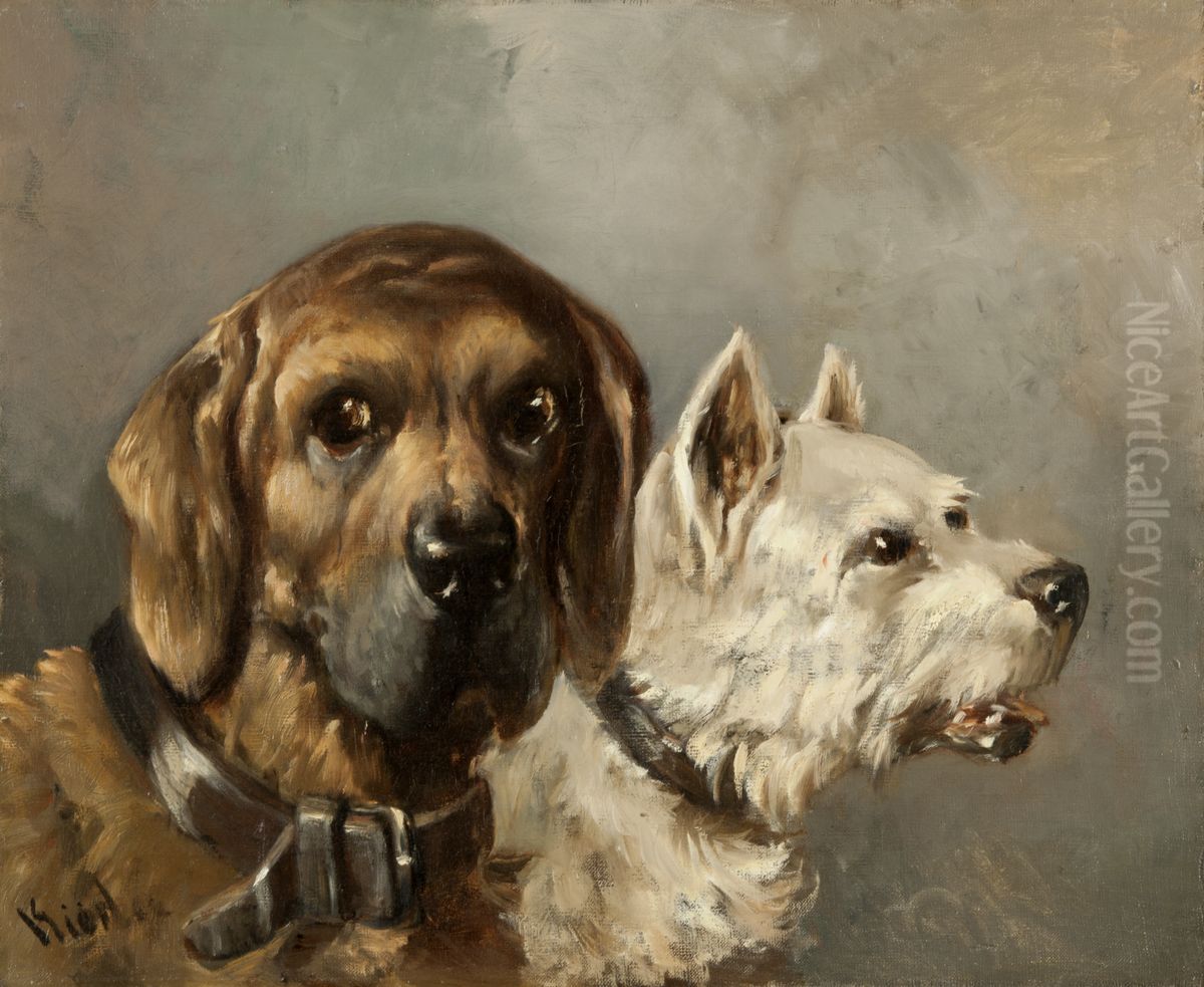 Dogs Oil Painting by Carl Fredrik Kiorboe