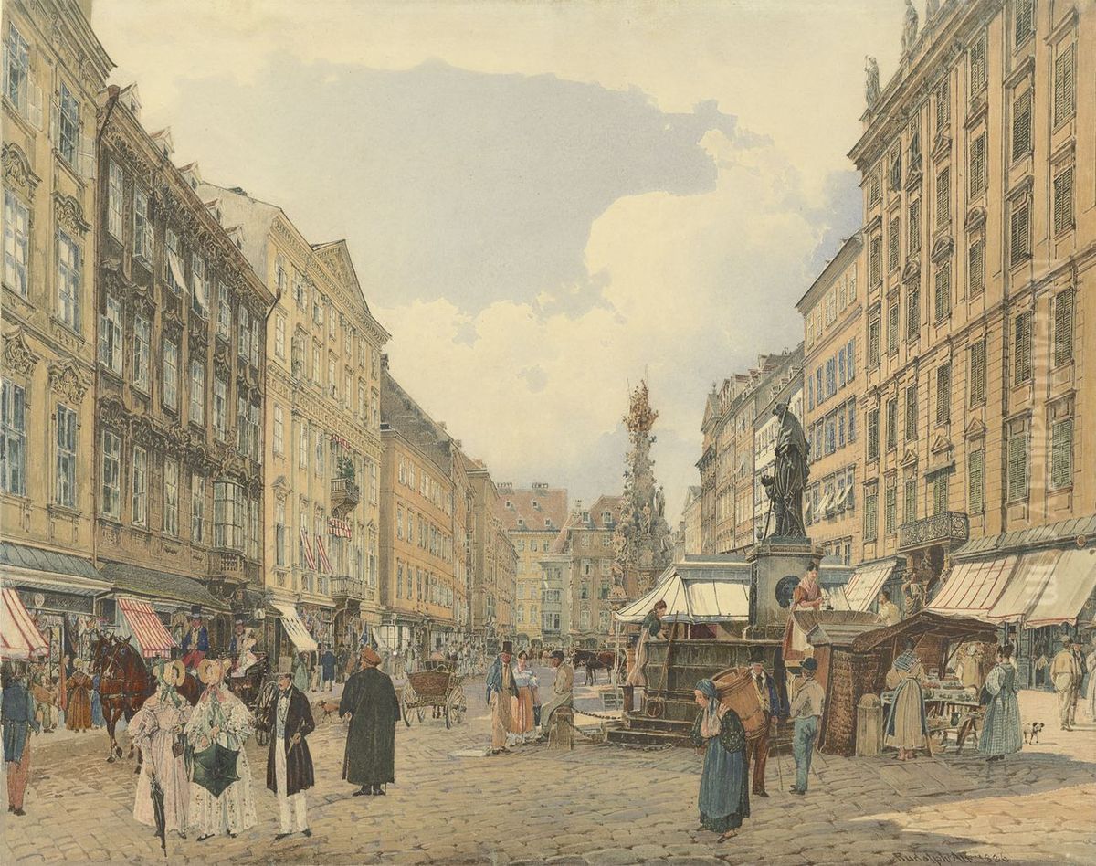 Graben,Vienna Oil Painting by Rudolf von Alt