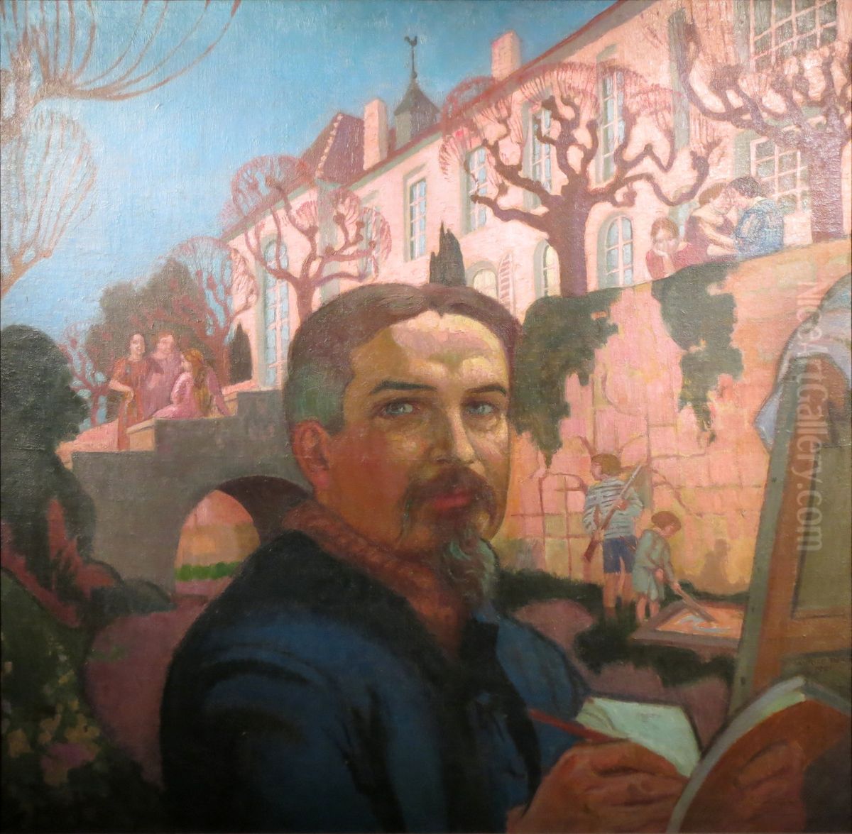Autoportrait devant le Prieure Oil Painting by Maurice Denis Autoportrait devant le Prieure Oil Painting by Maurice Denis