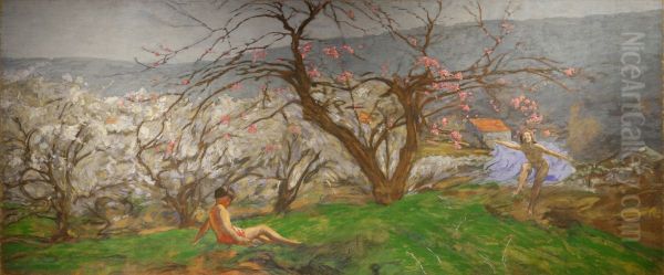 Women in a Landscape in the Ile de France Oil Painting by Ker-Xavier Roussel