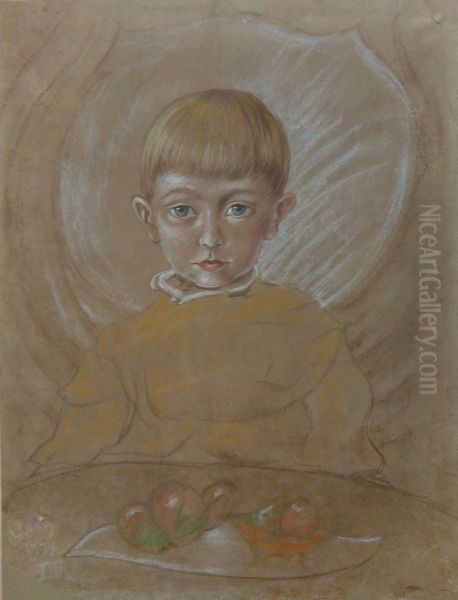 Portret Macieja Jastrzebskiego, syna Wincentego Jastrzebskiego Oil Painting by Stanislaw Ignacy Witkiewicz