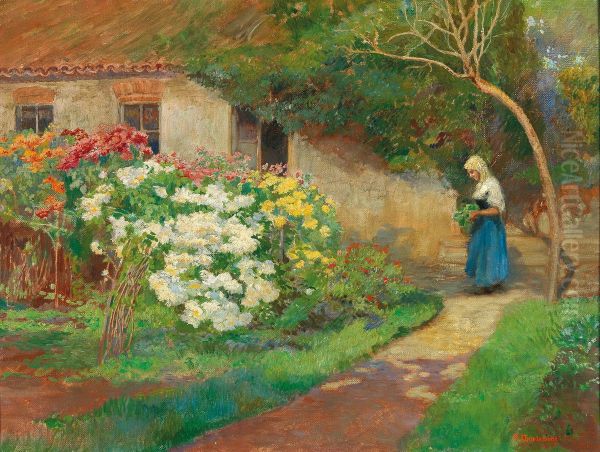 Bauerngarten Oil Painting by Hugo Charlemont