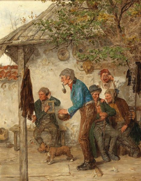 The Game of Bowls Oil Painting by Hugo Kotschenreiter