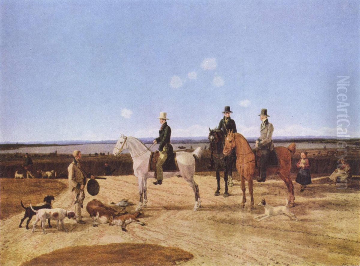 Jager zu Pferd in oberbayerischer Landschaft Oil Painting by Wilhelm von Kobell (1766-1853)