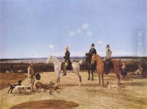 Jager zu Pferd in oberbayerischer Landschaft