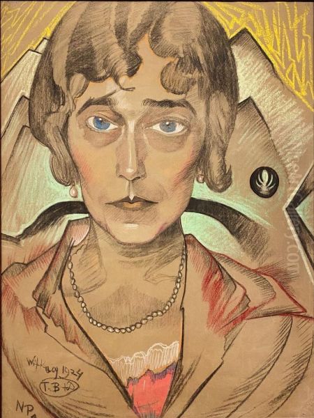 Portrait of a woman Oil Painting by Stanislaw Ignacy Witkiewicz (Witkacy)