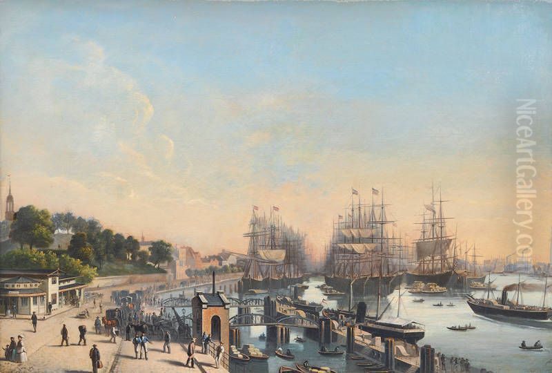 Hamburger Hafen Oil Painting by Wilhelm Heuer