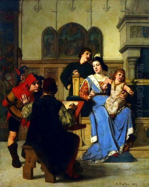 The Painter and the Jester Oil Painting by Wilhelm Koller