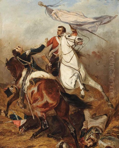 Schlachtenszene Oil Painting by Wilhelm Richter