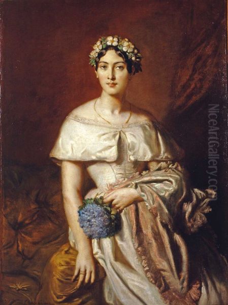 Portrait of Miss Cabarrus Oil Painting by Theodore Chasseriau