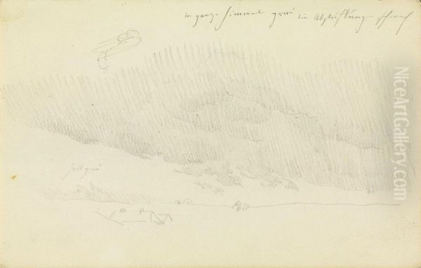 Wolkenstudie mit Haus im Vordergrund Oil Painting by Caspar David Friedrich