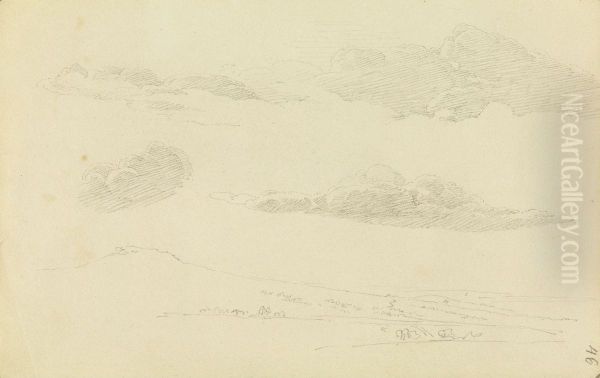 Wolkenstudie uber Elbtal Oil Painting by Caspar David Friedrich