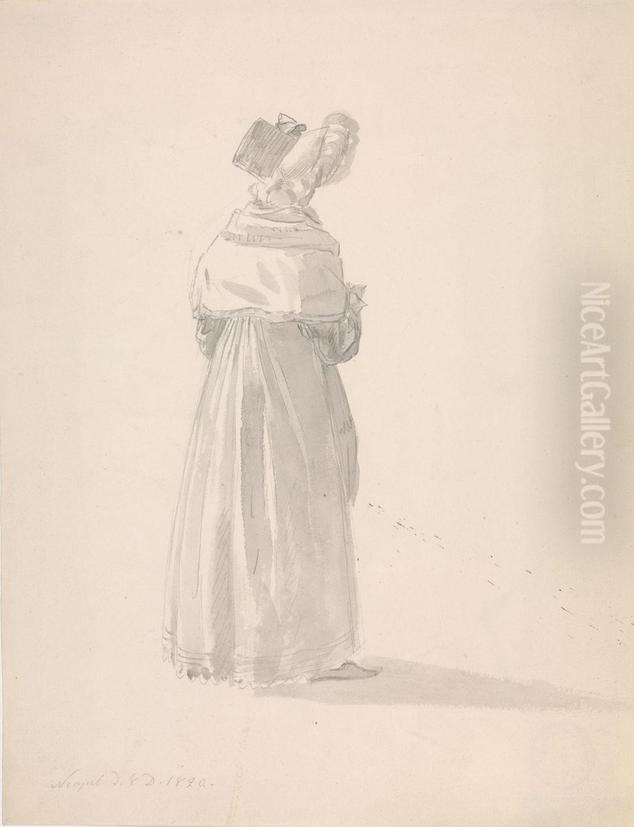 Kvinne med hatt, Napoli Oil Painting by Johan Wilhelm Ludwig Dahl