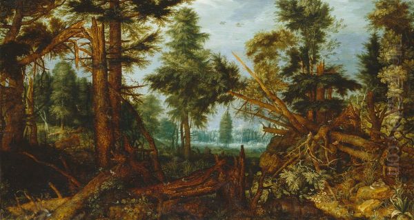 Woods after a storm Oil Painting by Roelant Savery