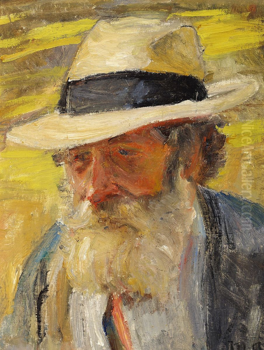 Hoved af en gammel mand. Oil Painting by Michael Peter Ancher