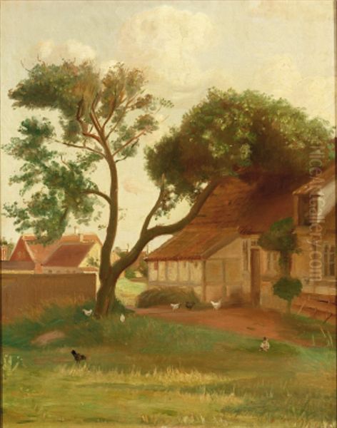 Huse, Skagen. Oil Painting by Michael Peter Ancher