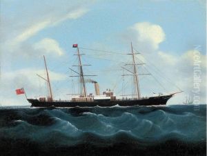 The British steamer Aberdeen in Far Eastern waters with a junk off her port bow