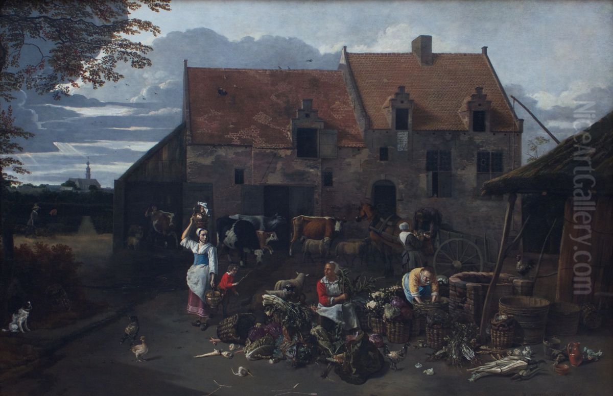 The Courtyard of the Market Gardener Oil Painting by Johannes Siberechts
