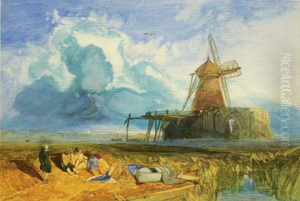St Benet's Abbey, 1831 Oil Painting by John Sell Cotman