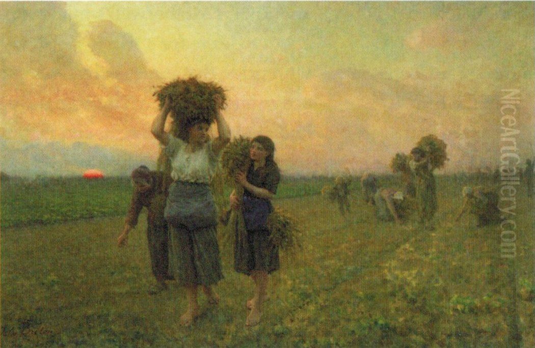 The Last Gleanings Oil Painting by Jules Breton
