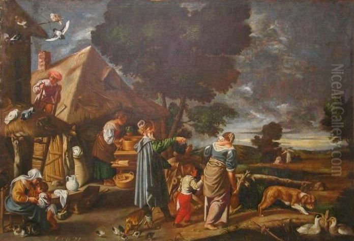 Abraham despide a Agar e Ismael Oil Painting by Pedro Orrente