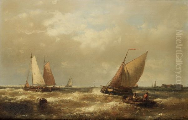 Off to the fishing grounds Oil Painting by Abraham Hulk Senior