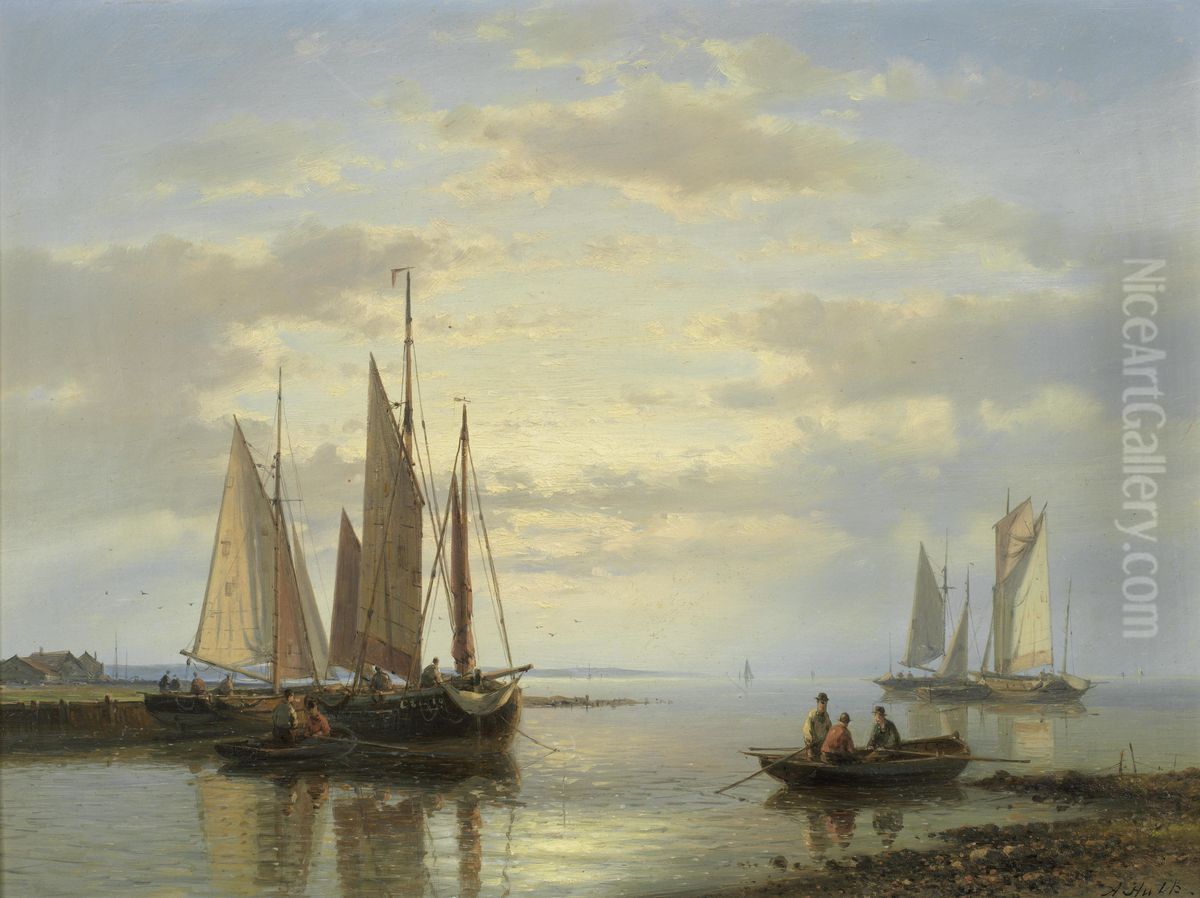 Calm waters Oil Painting by Abraham Hulk Senior
