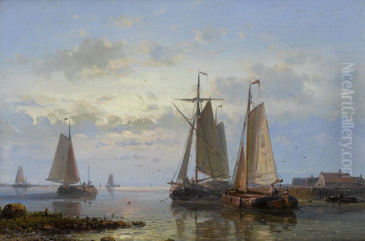 Evening on the estuary Oil Painting by Abraham Hulk Senior