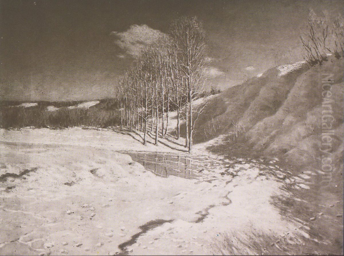 Pejzaz ze sniegiem Oil Painting by Stanislaw Ignacy Witkiewicz (Witkacy)