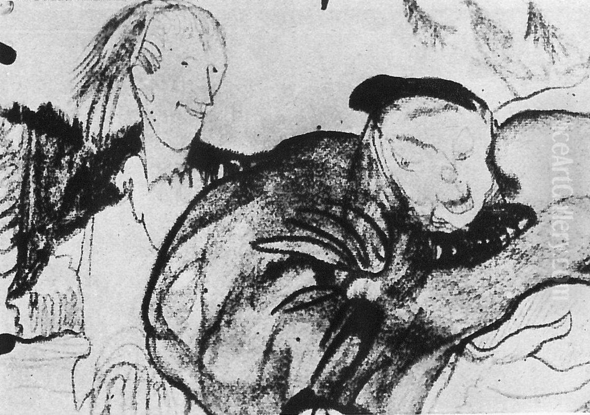 Composition with two figures Oil Painting by Stanislaw Ignacy Witkiewicz (Witkacy)