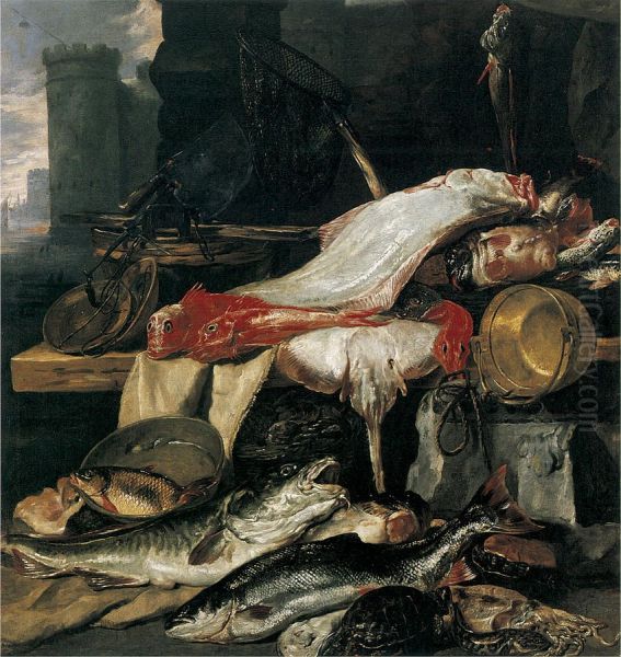 Fishmonger's stall Oil Painting by Pieter Boel