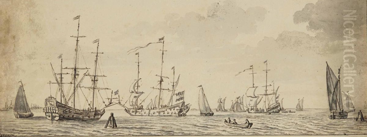 Zeilboten Oil Painting by Abraham Storck