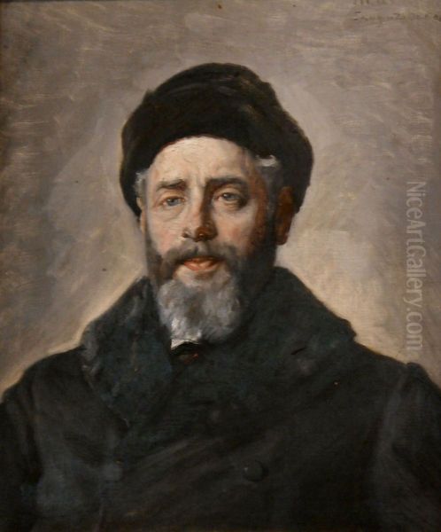 Henrik Pontoppidan Oil Painting by Michael Peter Ancher