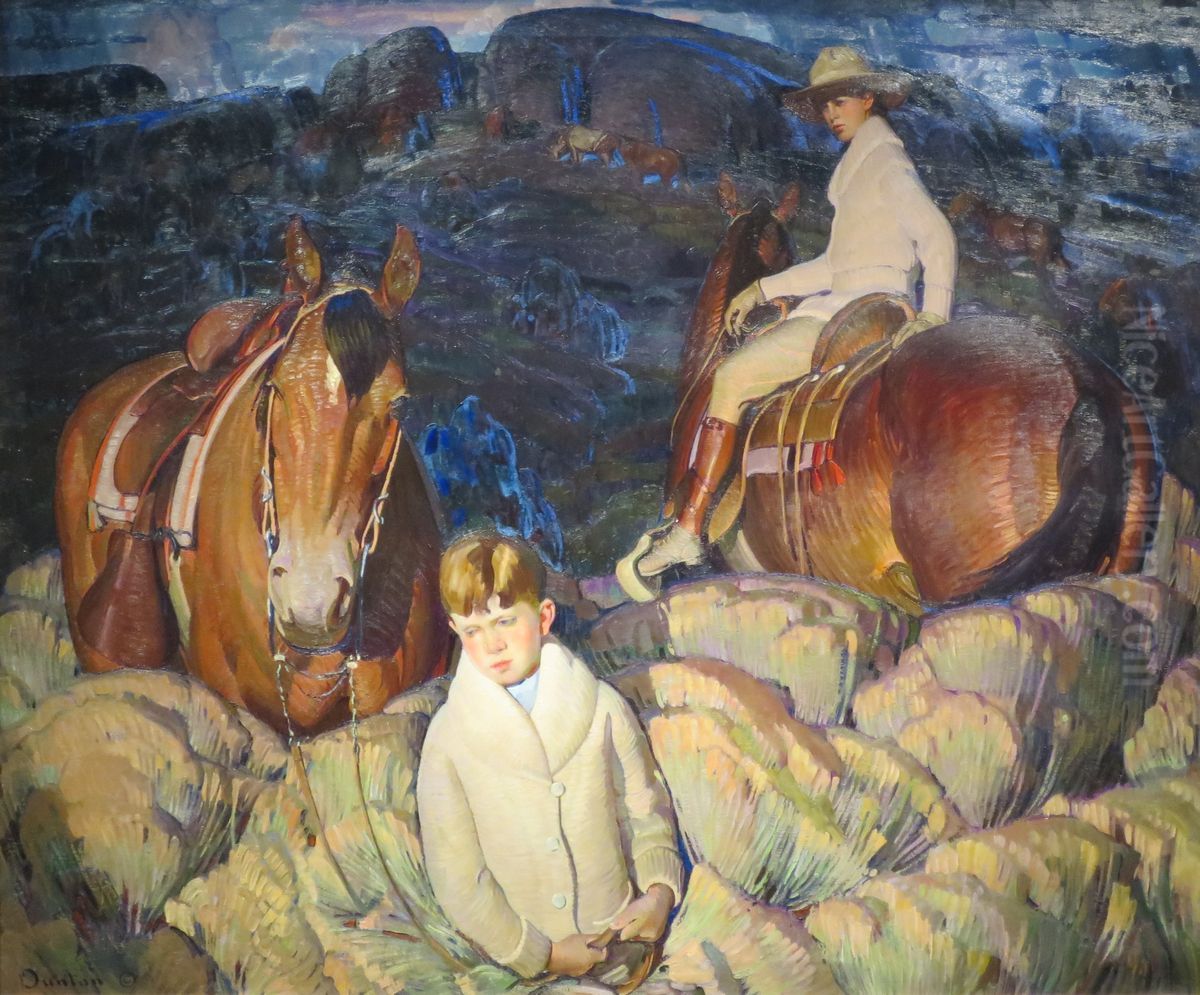 My Children Oil Painting by W. Herbert Dunton