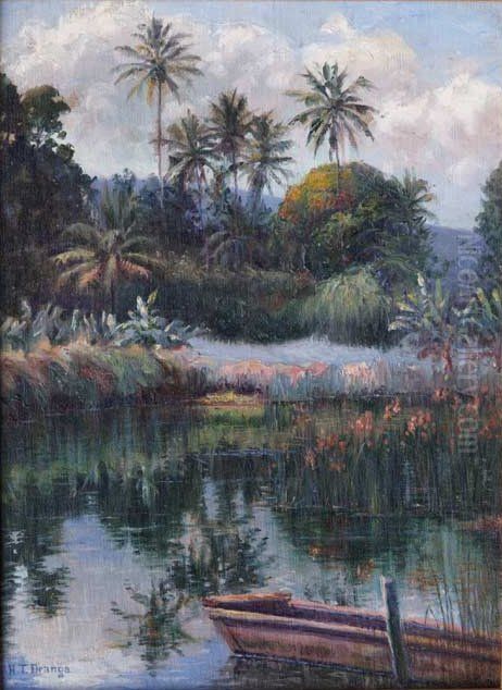 On Waiakea River, Near Hilo, HI Oil Painting by unknown