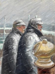 The pilot on the bridge, snowstorm.